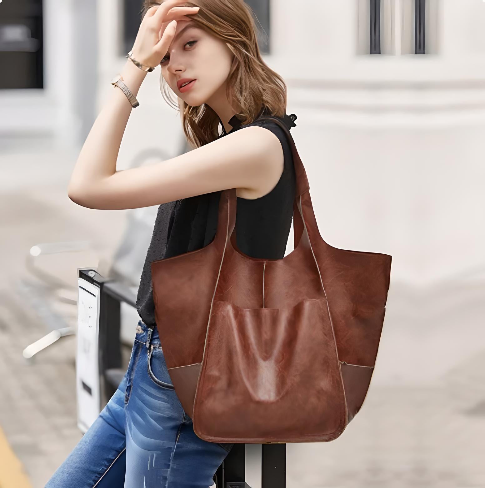 Aria | Oversized Leather Tote Bag