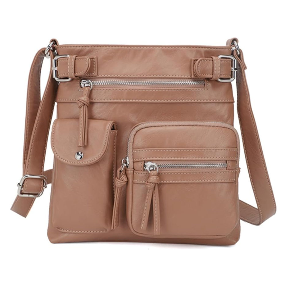 Women's Multi-Pocket Leather Shoulder Bag